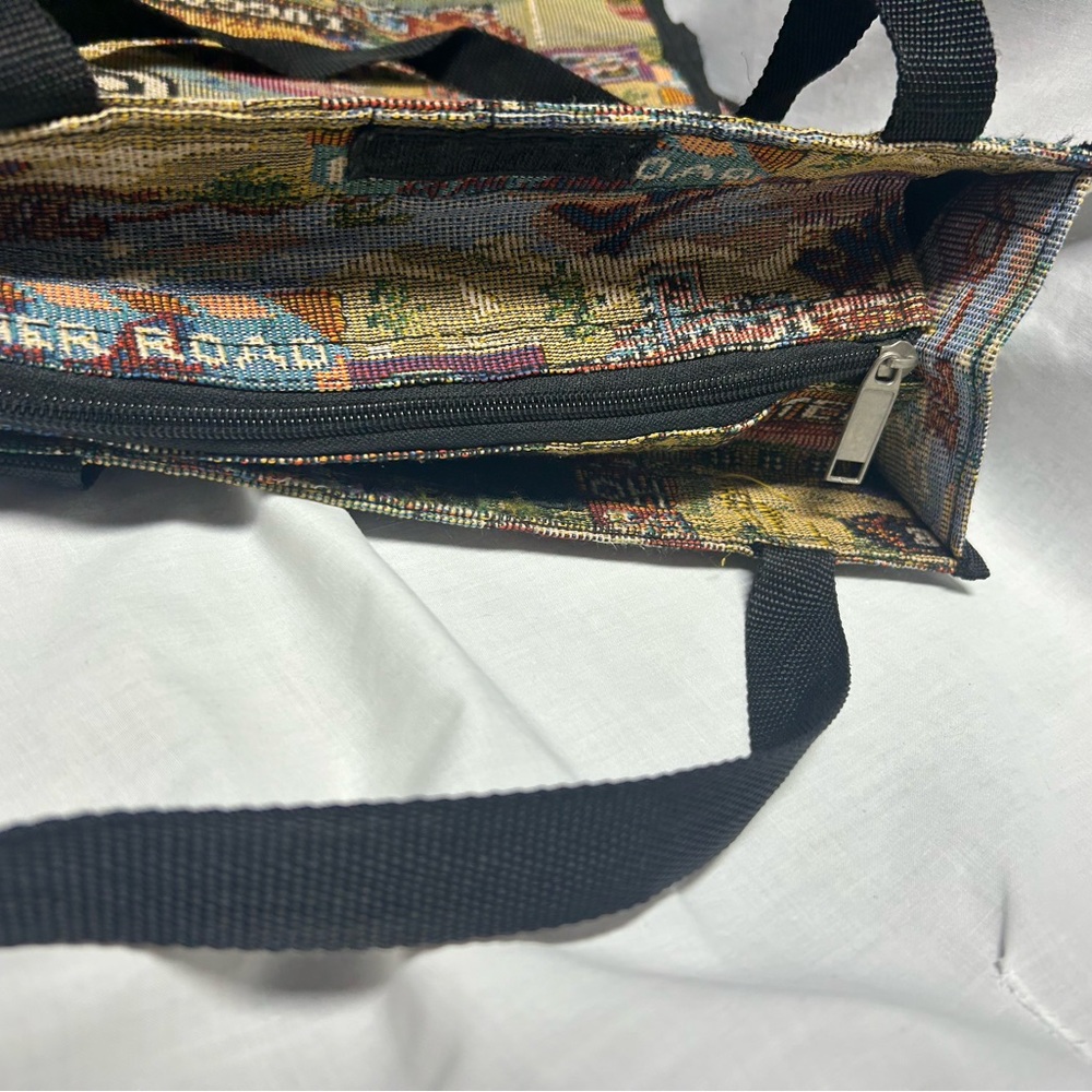 Route 66 Tapestry Travel-Tote Bag colorful W Handles Pockets Zipper - Picture 5 of 7